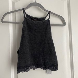 Cropped Tank with Lace